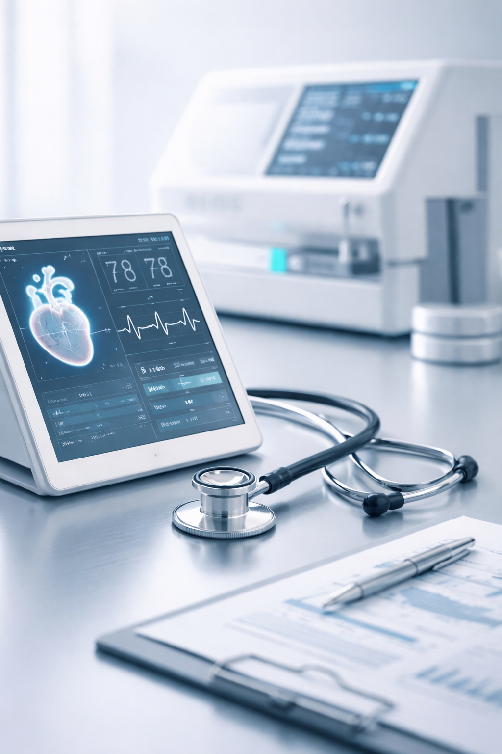Medical tablet and stethoscope analysis